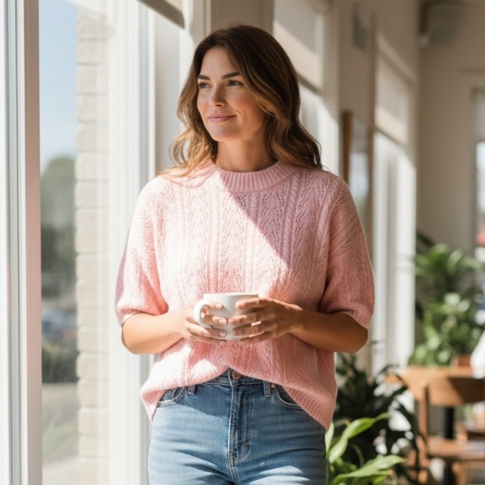 Torrid Light Pink Crewneck Sweater